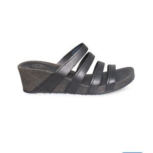 Teva Ysidro Wedge Black Comfort Sandals Slip-On
